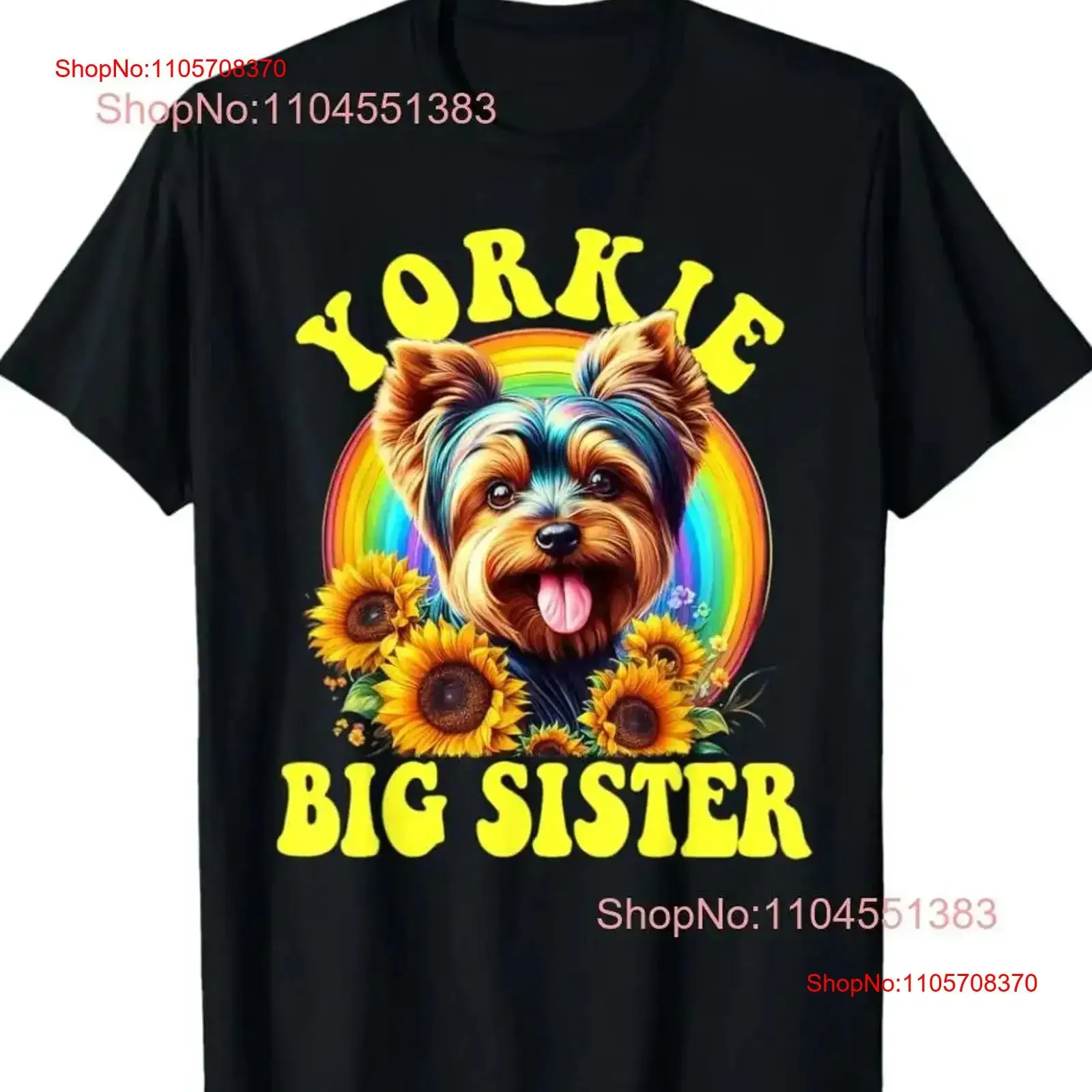 Yorkshire Terrier Dog Yorkie Big Sister Retro Flower T Shirt S 5XL vintage Washed Stylish fashion Casual Stretched Unisex