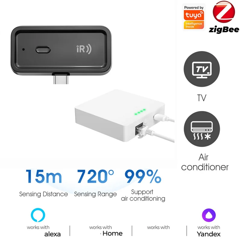 

B89B-Mini Zigbee IR Smart Remote Control Smart Home Infrared Remote Controller With Zigbee LAN Cateway For Air Conditioner TV