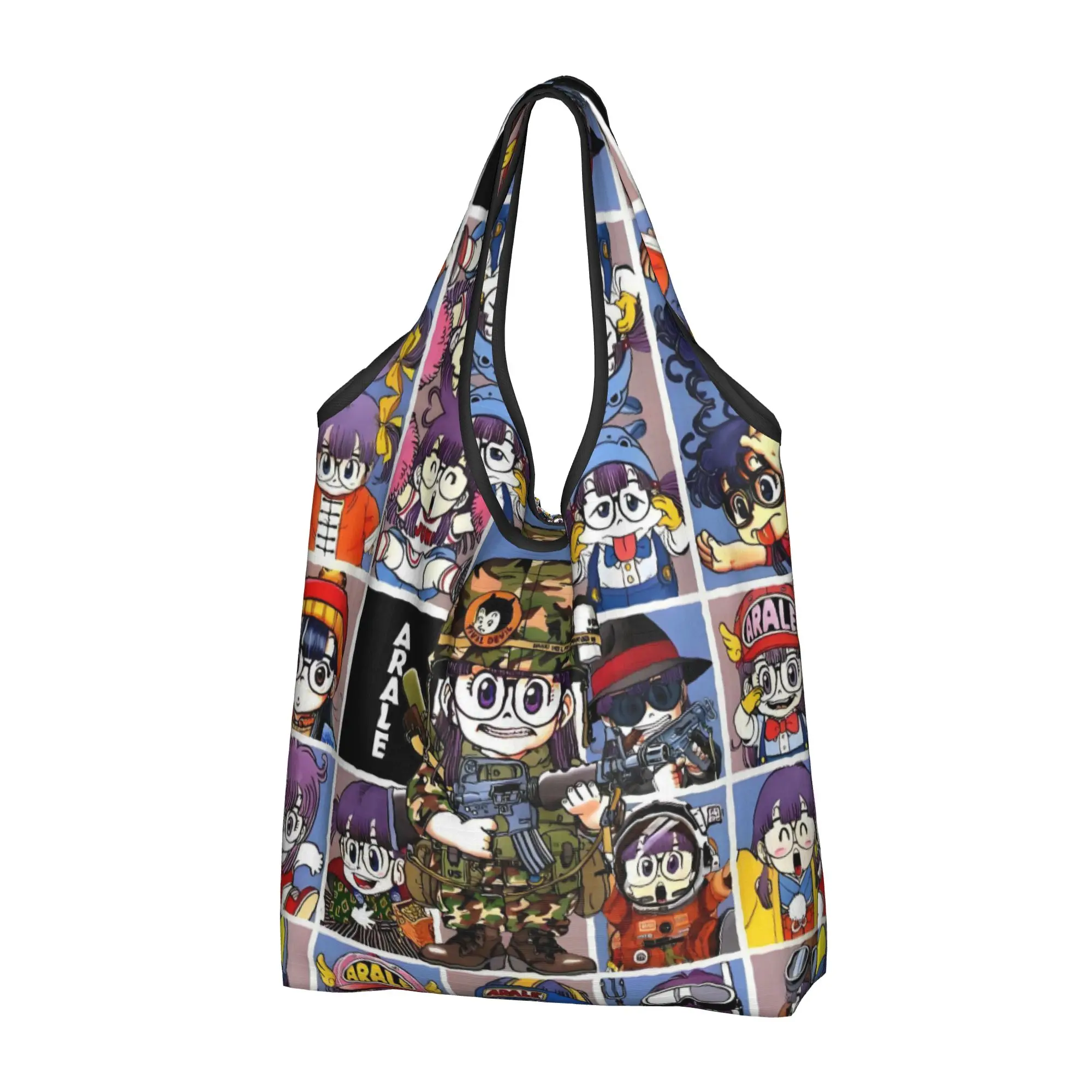 Reusable Arale Norimaki Dr Slump  Shopping Bag Women Tote Bag Portable Anime Cartoon Groceries Shopper Bags