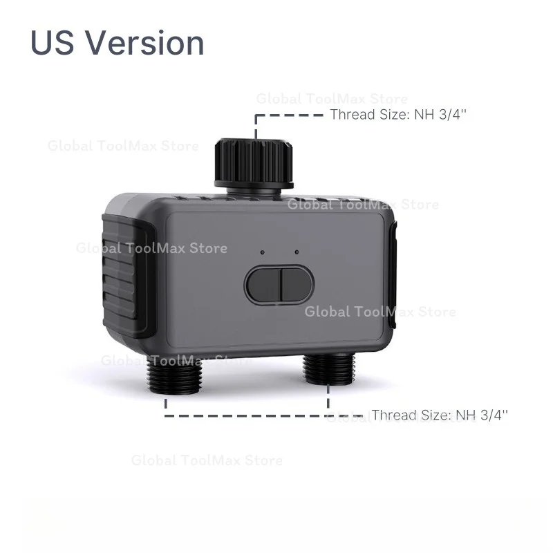 Bluetooth Smart 2-Way Irrigation Valve Timer App Remote Dual Outlet Garden Sprinkler Water Controller