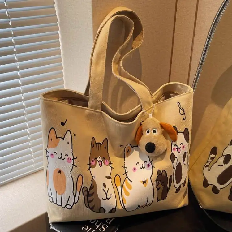 

Large Capacity Canvas Tote Bag Women's Single Shoulder Bag Commuter Hobo Bag Casual Versatile Handbag for Students