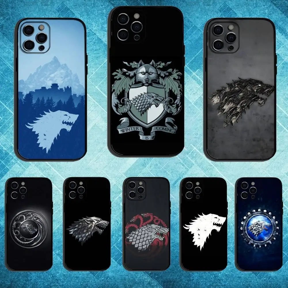 

Winter Coming Stark Phone Case For iPhone17,16,15,14,13,12,11 Plus,Pro Max Soft Black Cover