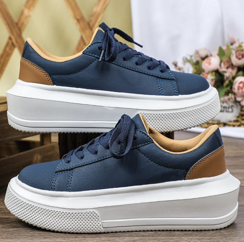 

Trendy Korean Style Unisex Casual Shoes With Thick Sole Increased Height Shock Absorption Breathable Comfortable Outdoor Shoes