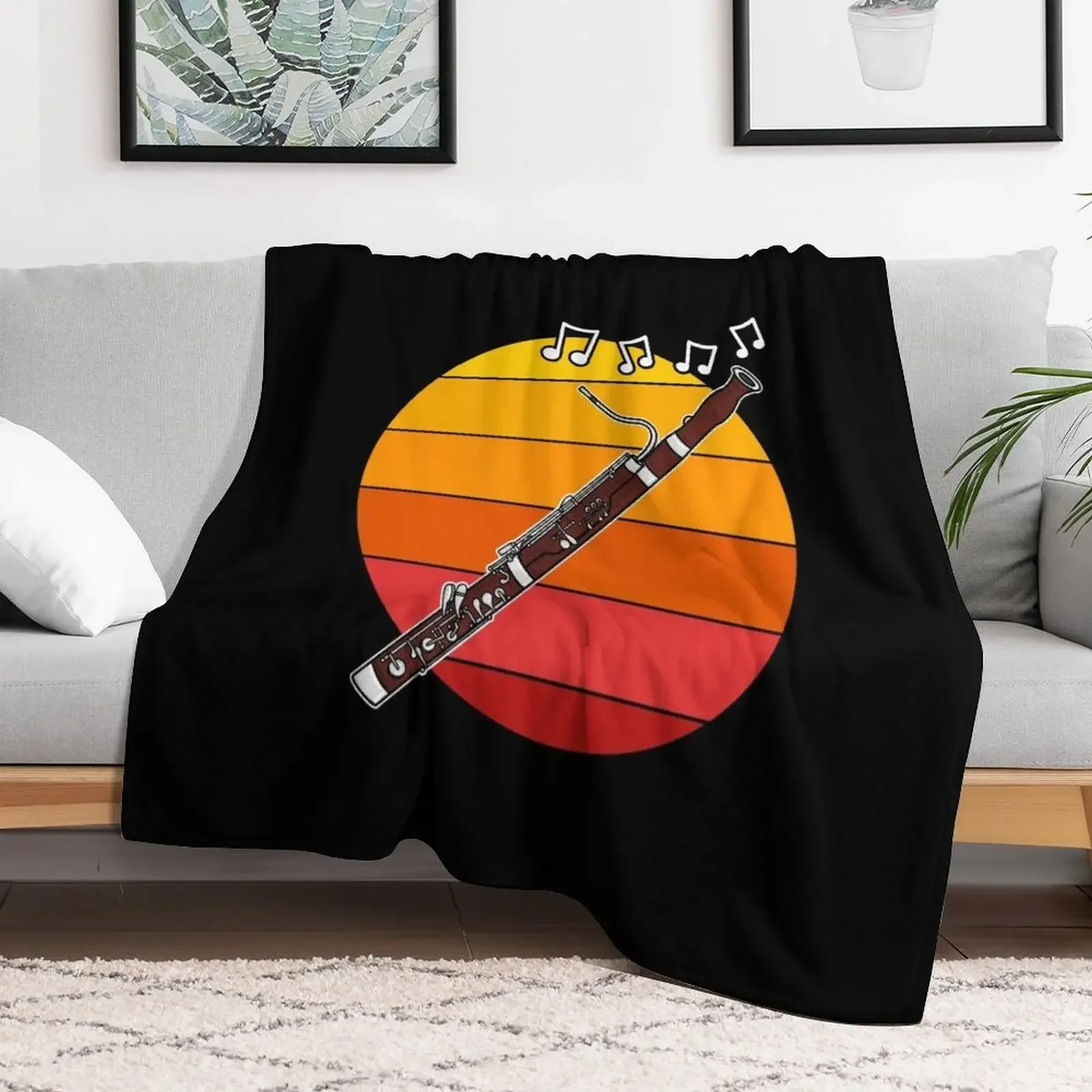 Bassoon Summer Festival Bassoonist Woodwind Musician Throw Blanket Soft Big christmas gifts Retros Blankets