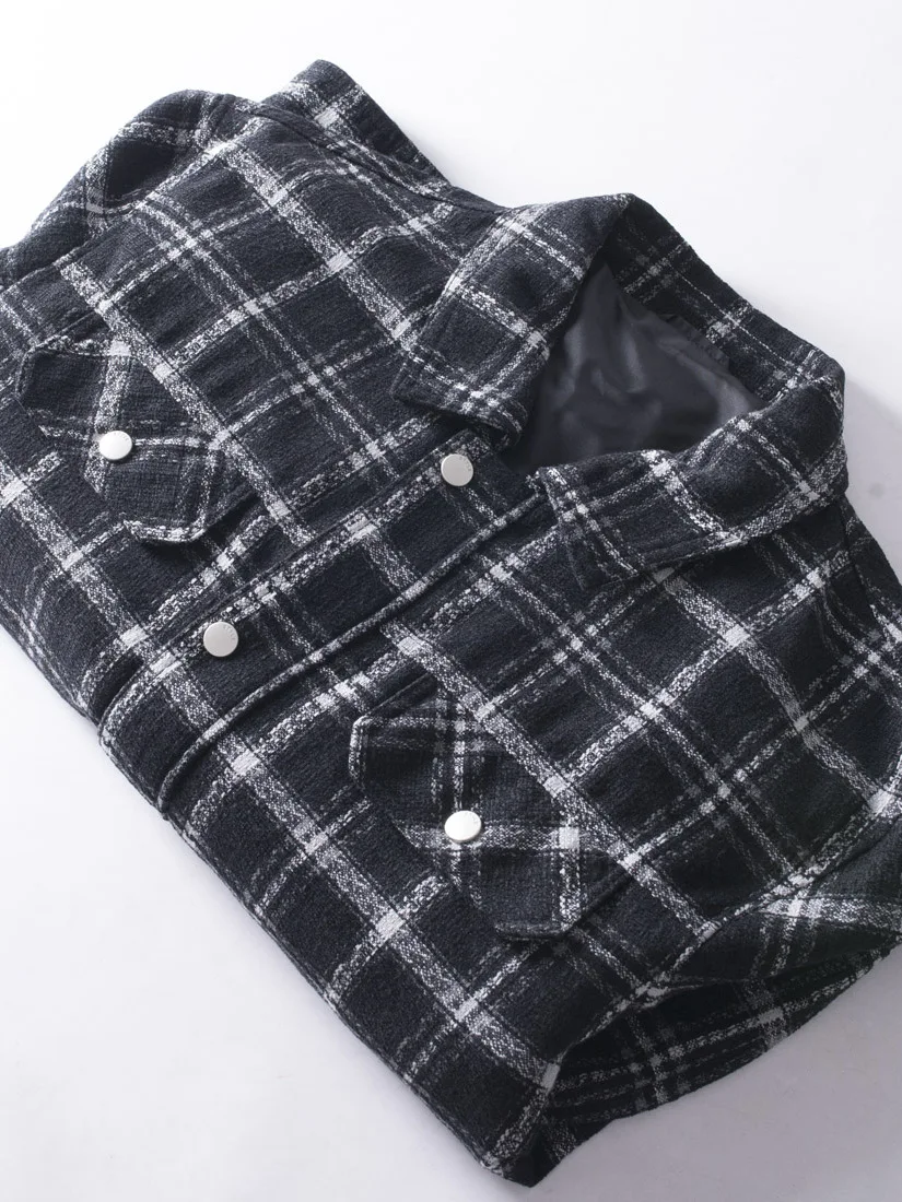 

Мужская модная клетчатая рабочая одежда Jaet с воротником-молнией Long Sve Regular Fit из полиэстера и смеси хлопка, повседневная верхняя одежда