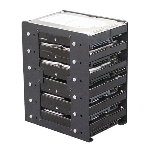 Imagen 2 del producto Soporte de disco duro mecánico 6F integrado, disco duro de metal 6x3,5, ventilador de expansión superpuesto, refrigeración para carcasa de PC