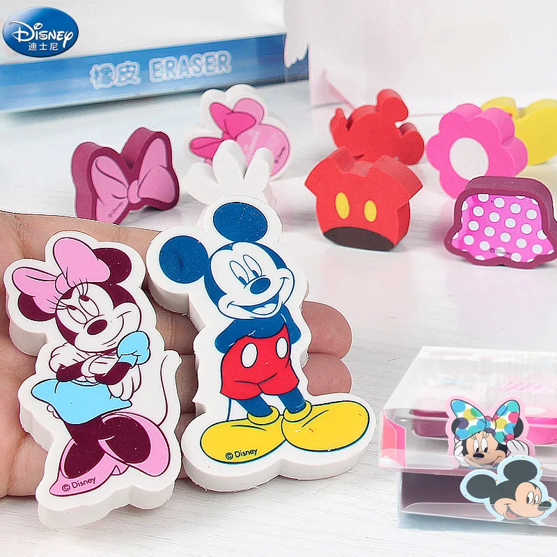 Disney Mickey and Minnie Boxed Eraser Cartoon Stationery Children's Party Gifts Cute Pencil Erase Plasticine Figure