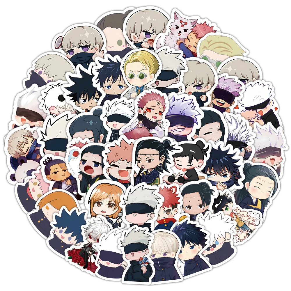 10/30/60pcs Kawaii Jujutsu Kaisen Cartoon Stickers Waterproof DIY Stationery Laptop Helmet Phone Car Cute Anime Kids Sticker Toy