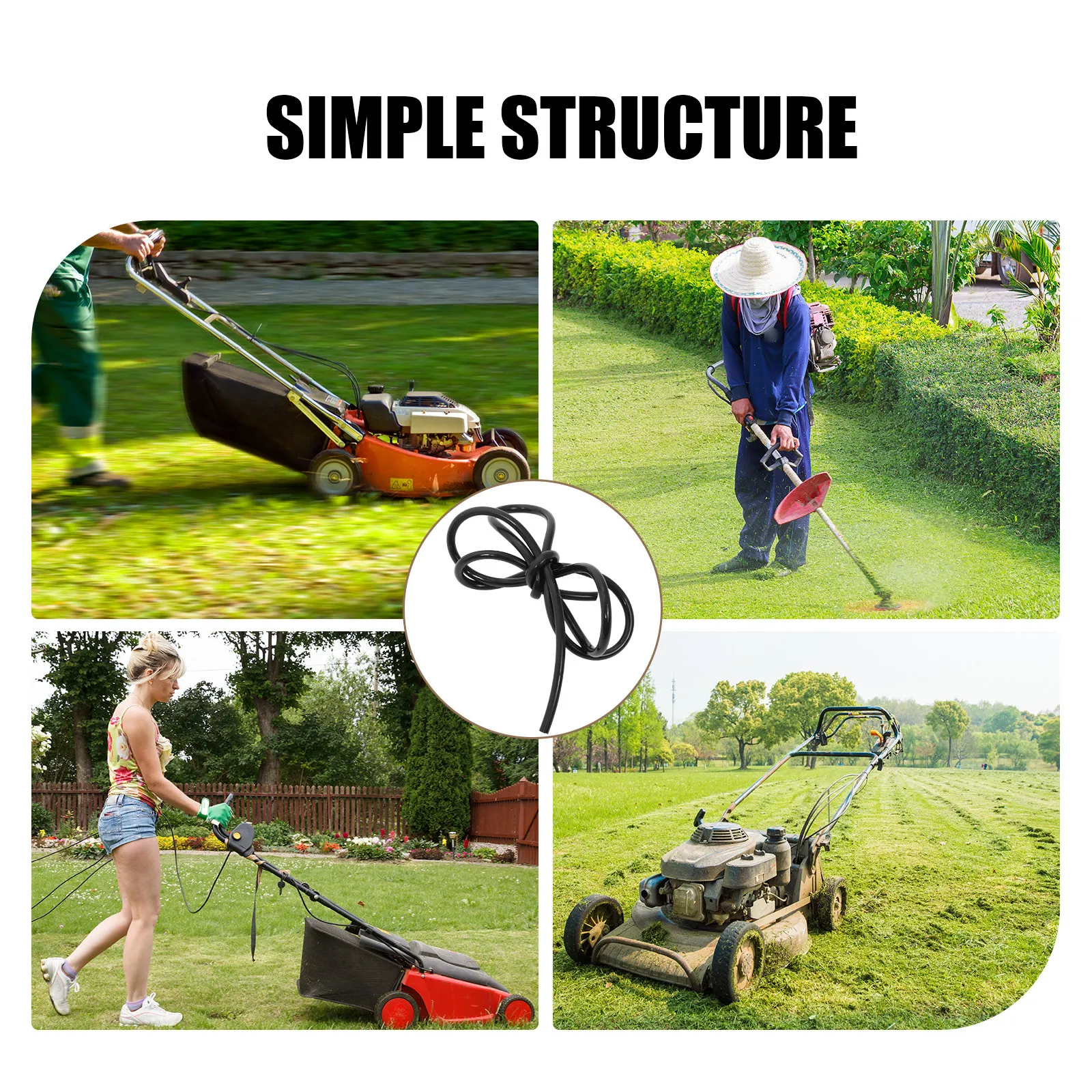 4Pcs Rubber Fuel Line Hose Tube for Lawn Mower Small Engine Oil Gas Hose Multi-Function Replacement Tubes Line