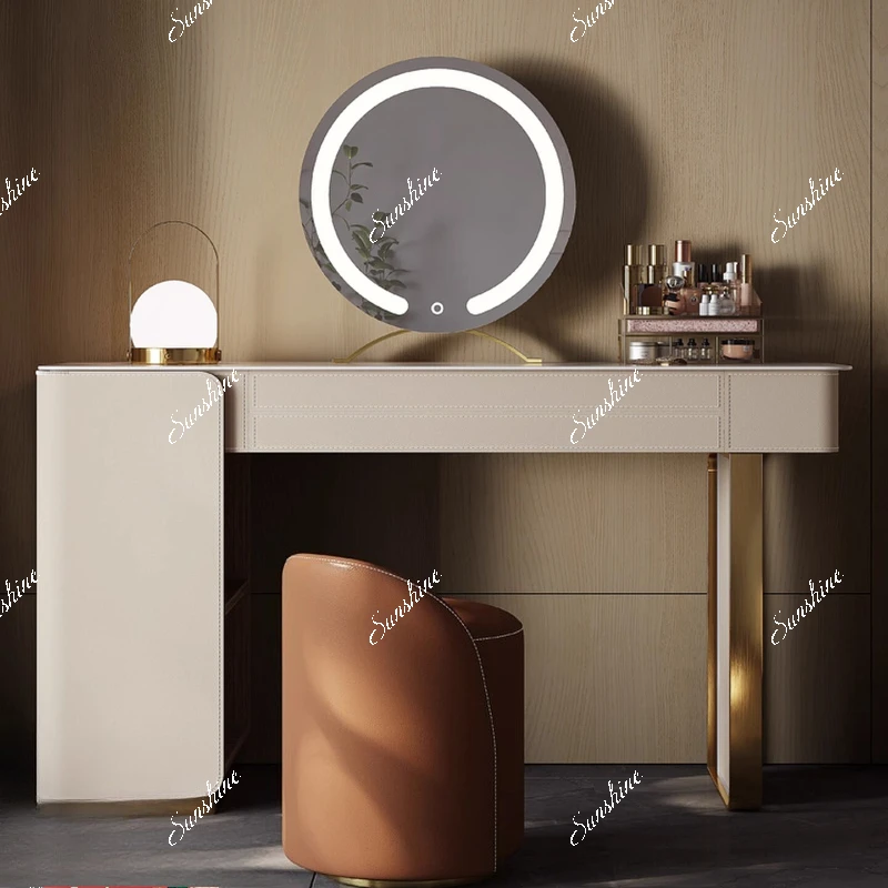 

Integrated storage cabinet, modern and simple bedroom, high-end sense of light luxury slate dressing table
