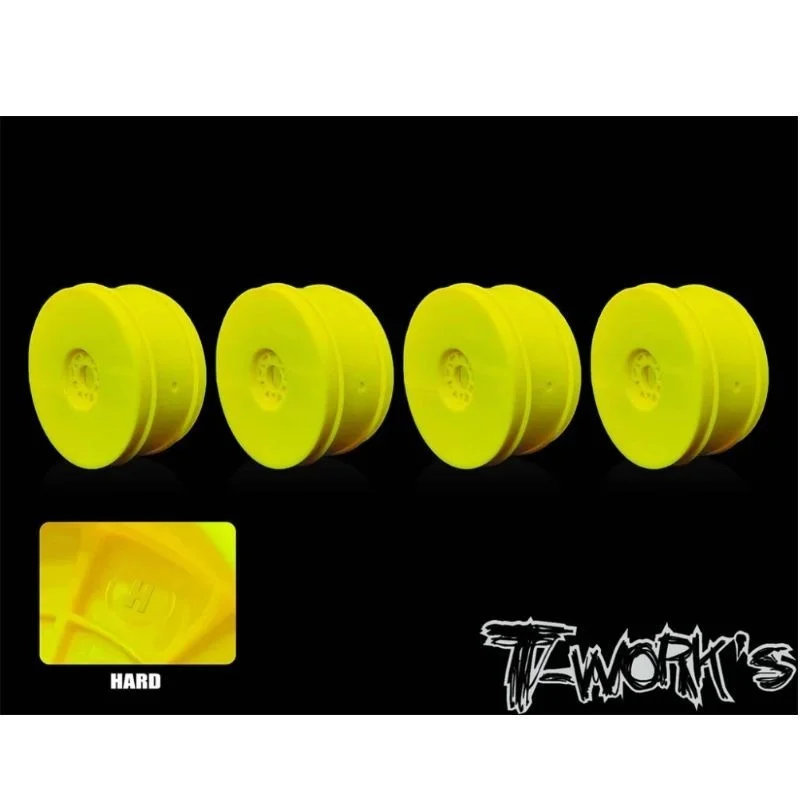 Original TO-339H-A 1/8 Buggy Hard Wheel 4pcs. ( White/Yellow ) Rc Tool
