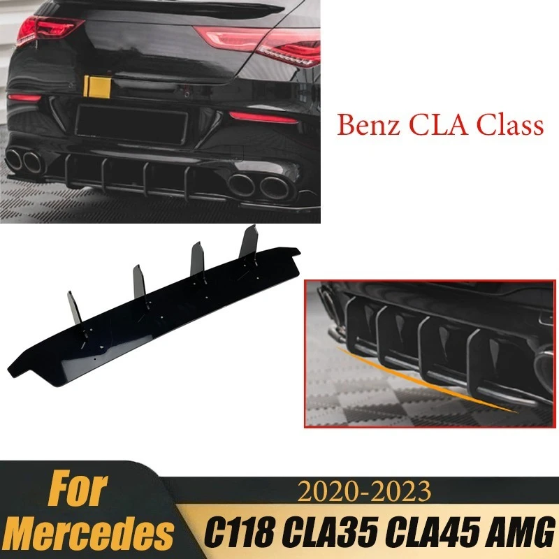 

For Mercedes Benz CLA Class C118 CLA35 CLA45 AMG 2020-2023 CAR Rear Bumper Diffuser Spoiler Splitter Lip Body Kits Tuning Parts