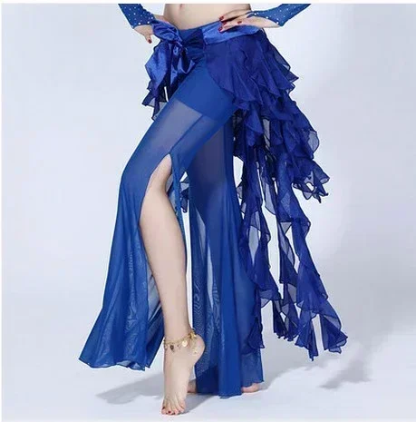 Nuovo stile Costumi di danza del ventre sciarpa di danza del ventre con nappa in chiffon per cinture di danza del ventre da donna 12 tipi di colori