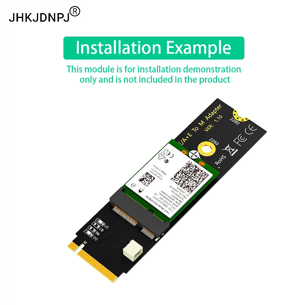 M.2 NGFF A+E key Wireless Card to M.2 Key M Adapter Card for Intel AX200/AX201/AX210