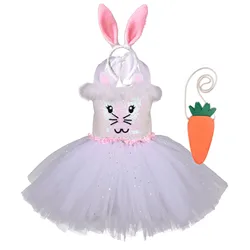 Girl Sequins Bunny Tutu Dress Animal Cosplay Costume Stage Show Birthday Party Halloween Easter