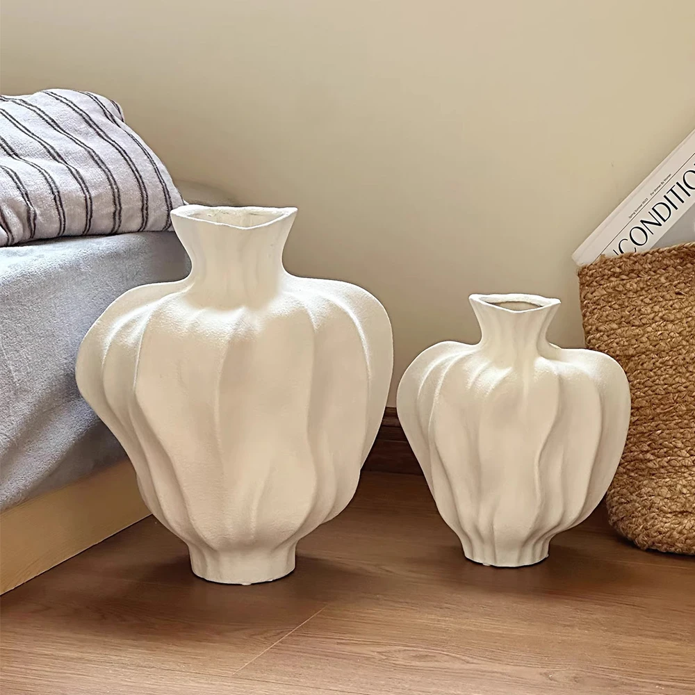 Ceramic Vase Ornaments Living Room Flower Arrangement Luxury High Sense Irregular Coarse Pottery Home Decoration Ornaments