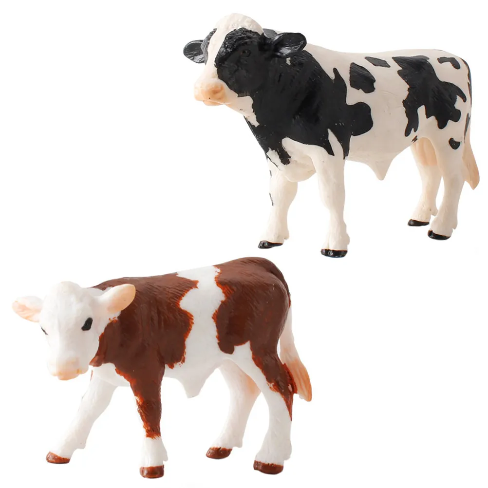 

1Set High Quality Simulated Cow Adornment Black Brown Unique Design Garden Decoration Autumn Winter Fun Gift for Collectors