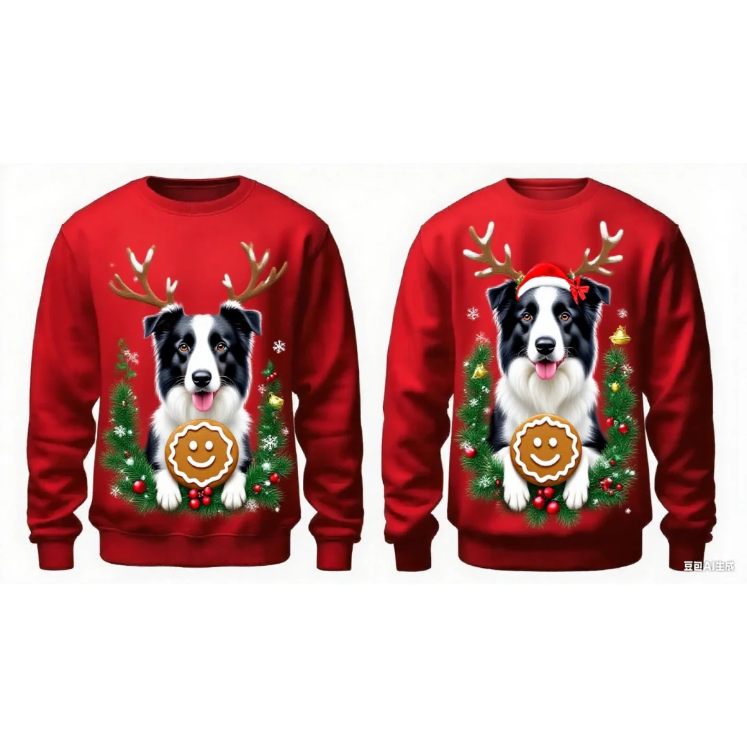 Natal fronteira collie gráfico hoodie impressão 3d primavera outono moda lazer versátil streetwear masculino e feminino y2k hoodies