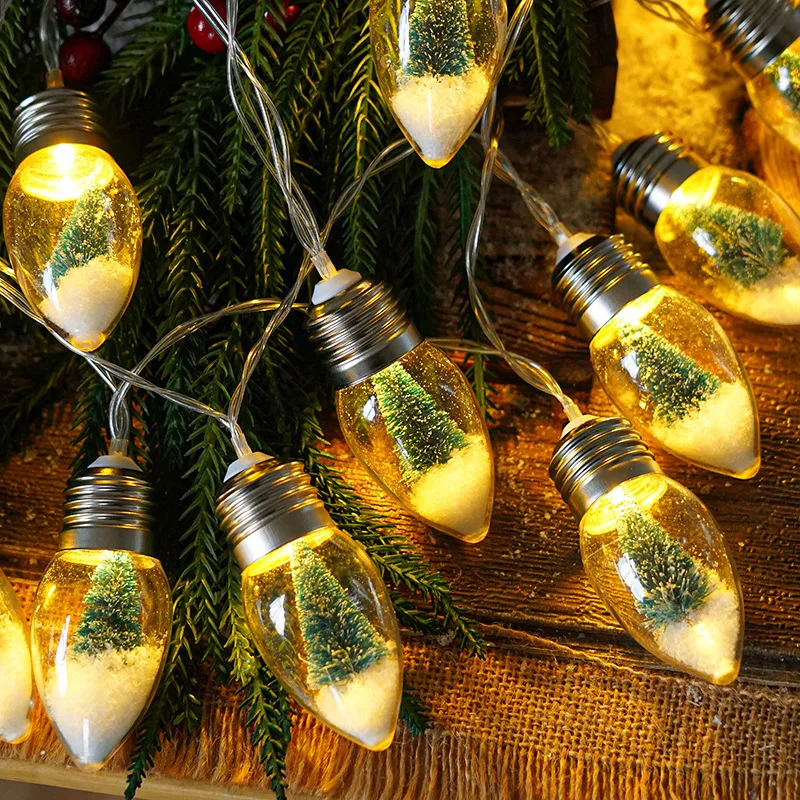 新しいLEDクリスマスツリーライトストリング、ウィッシュボール、クリスマスツリーデコレーション、カラフルなライト、フェスティバルウィンドウディスプレイライト付き