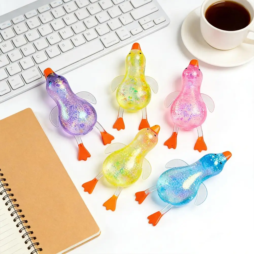Glitzer-Enten-Squishy Stressabbau-Spielzeug | TPR-Material | Zufällige Farbe | Weiches Quetsch-Fidget-Spielzeug zur Angstlinderung | Tragbar – Detail 13
