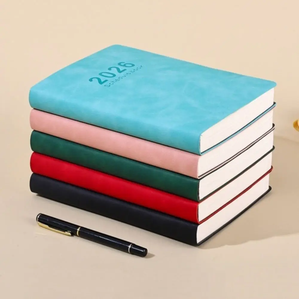 

English 2026 Schedule Planner Notepad 12 Months Wear-resistant a5 Agenda Planning Notebook Bookmark Portable Office Work Planner
