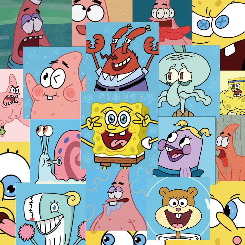48 قطعة الكرتون لطيف سبونجبوب سكوير باتريك ستار قضية الهاتف المحمول الأمتعة كأس الغيتار DIY التعبير ملصق الديكور
