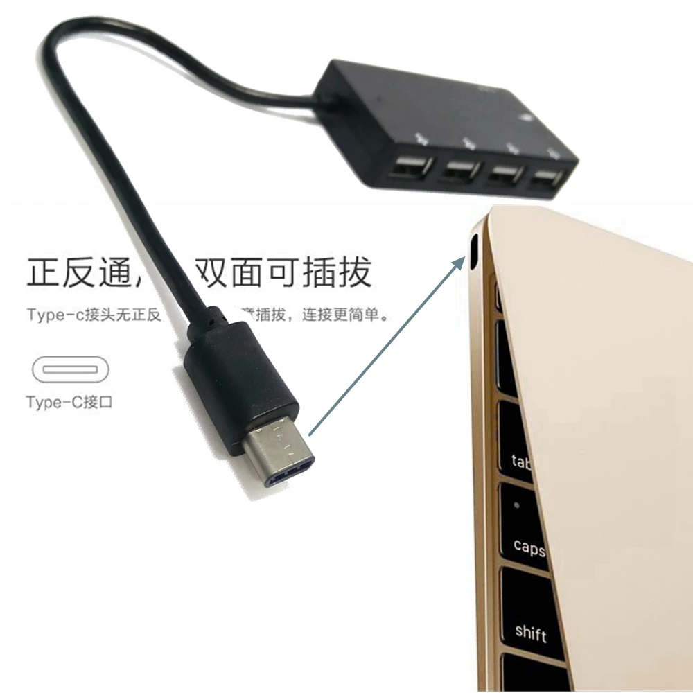 Type-C Usb Hub Opladen Otg Datakabel Met Mobiele Telefoon Voeding Tablet Hub Kaartlezer Splitter