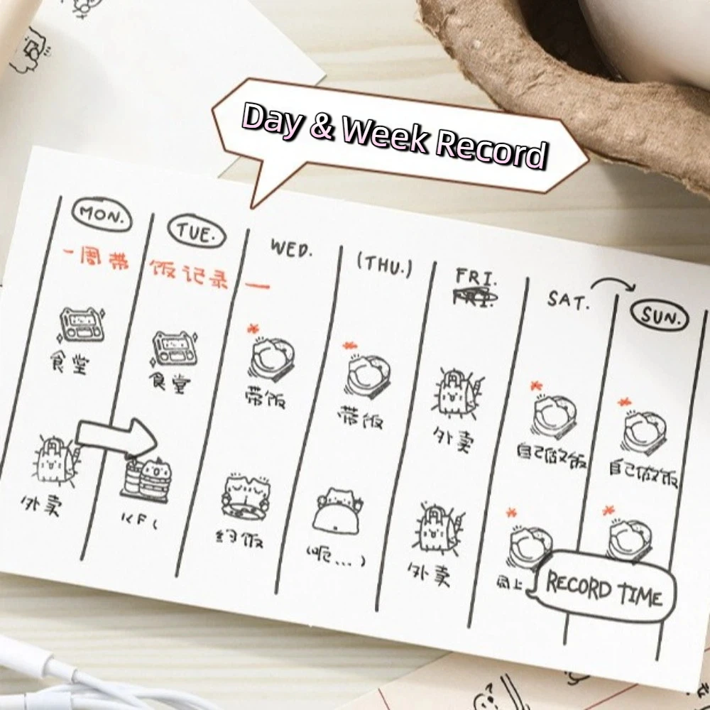6pcs Cute Design Cat Emotion Stamp Mini Size Daily Life Series Scrapbooking Stamp Plastic Handle White Rubber Stamp DIY Crafts