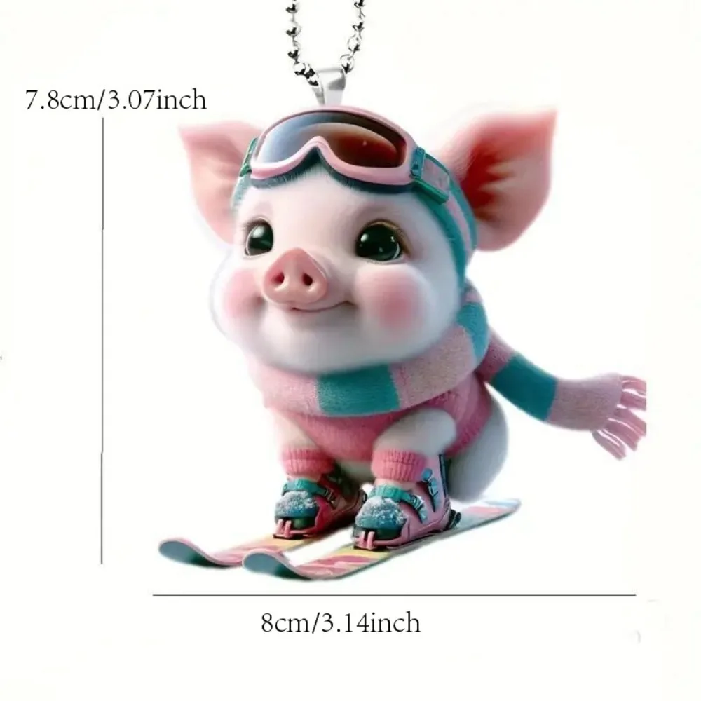 2024 Acrylic Backpack Pendant Portable Cartoon Keychain Pig Lightweight Keyring Unisex