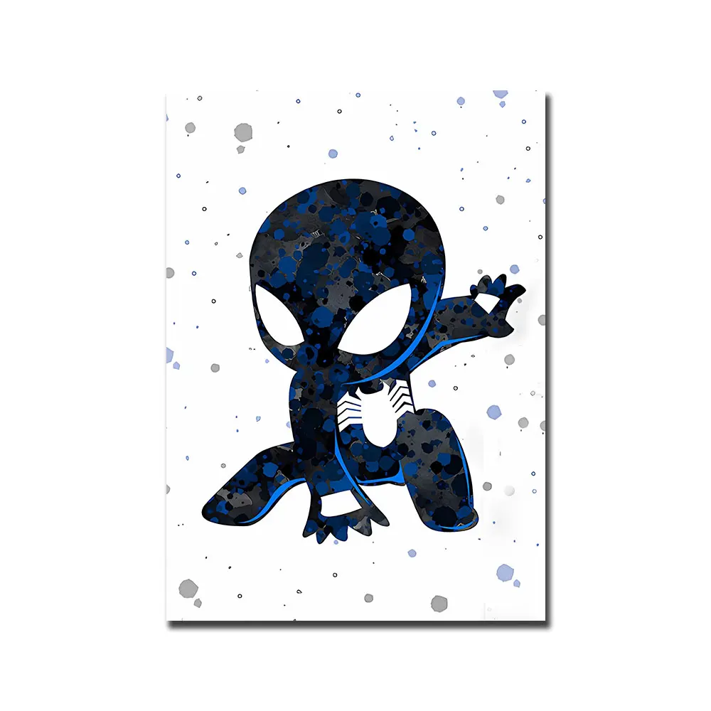 Disney CartoonSuperhero Canvas Painting Decoration Spiderman Watercolor Poster Wall Art for Living Room Interior Home Decoration