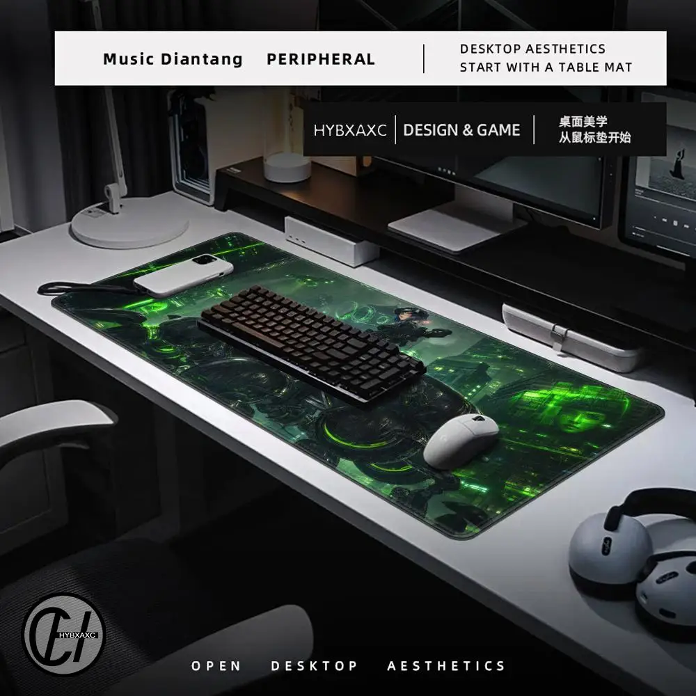 G-Ghost In The Shell Mousepad HD Printing Computer Gamers Locking Edge Non-Slip Mouse Pad XXL90x40cm Keyboard PC Desk Pad