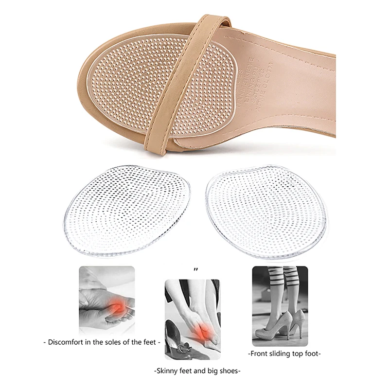 1Pair Forefoot Pad Half Size Insole High Heel Shoe Insert Non-slip Reduce Pain Relief Foot Protector Support Cushion