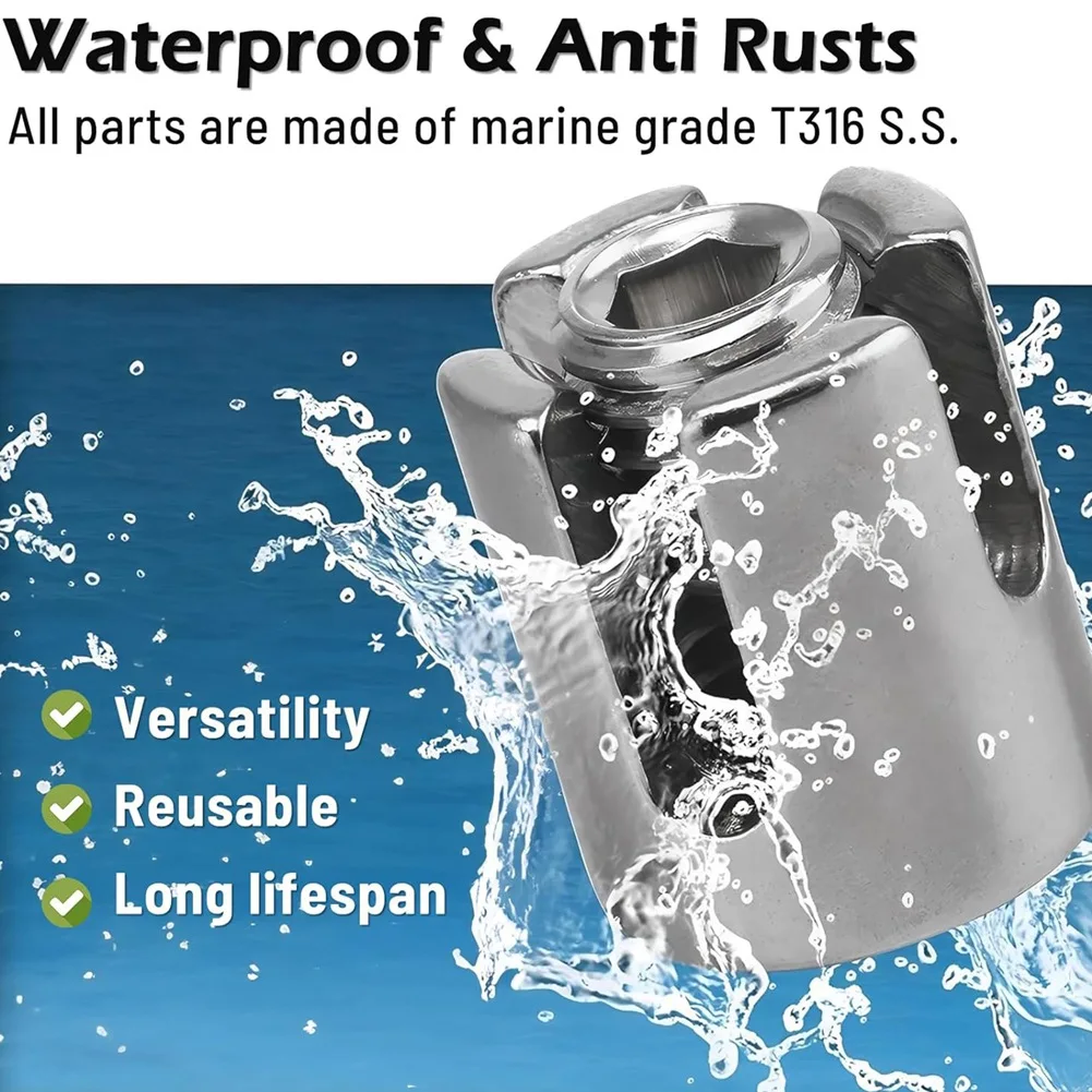 

20 шт. перекрестные кабельные зажимы, перекрестные зажимы из нержавеющей стали для 1/8-дюймовых тросов или стержневых фитингов, зажимы для сверления не требуется-A93R