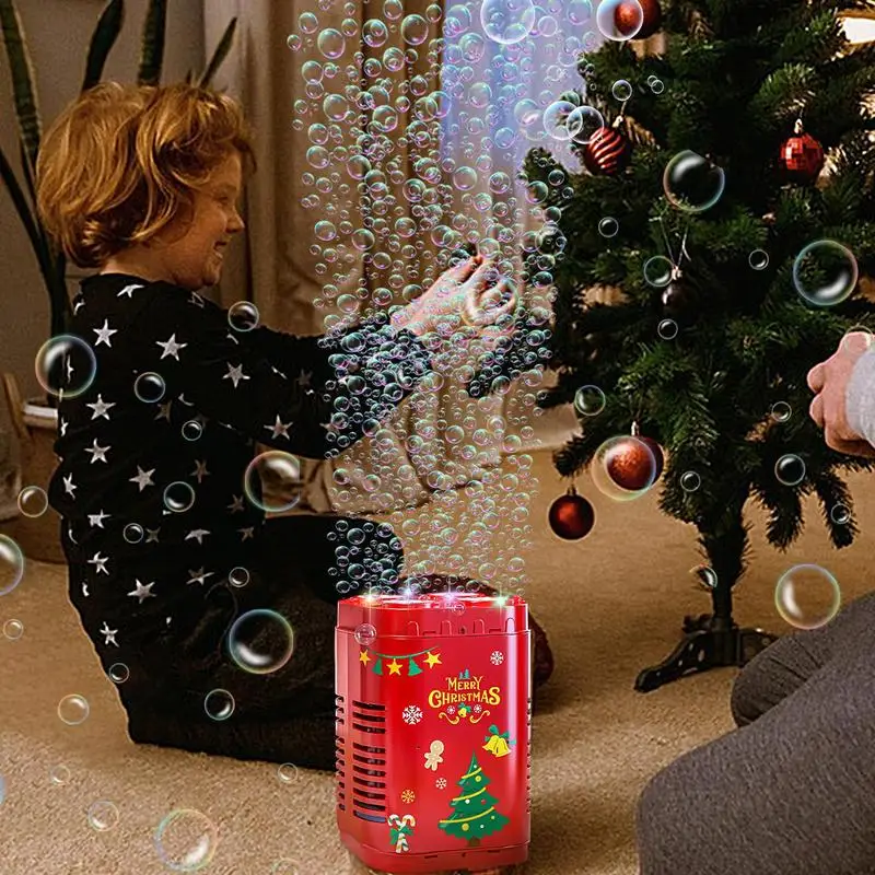 Firework Bubble Maker Firework Automatic Bubble Blower Christmas Bubble Blower Machine Reusable Bubble Machine Toys With Lights