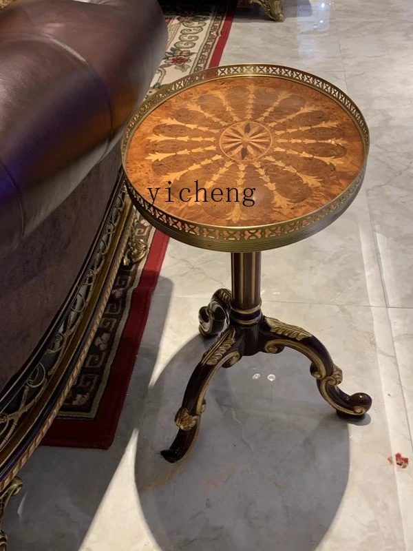 

LSL British Style Mahogany Solid Wood Oval Coffee Table Living Room Sofa Side Table Light Luxury Small Tea Table