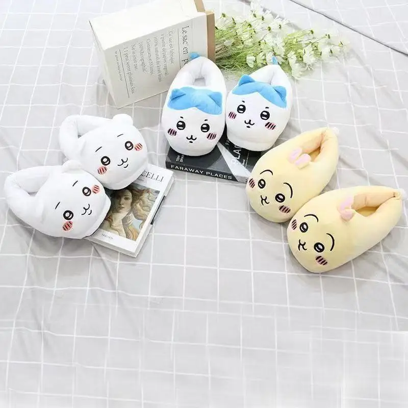 

chiikawa cute plush slippers chiikawa Usa Xiaohachi indoor warm cotton slippers can be worn by those over 12 years old