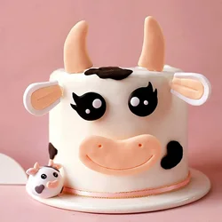 Cute Cow Cake Decoration Farm Animal Birthday Cow Cake Topper for Animals Theme Birthday Cow Party Decorations