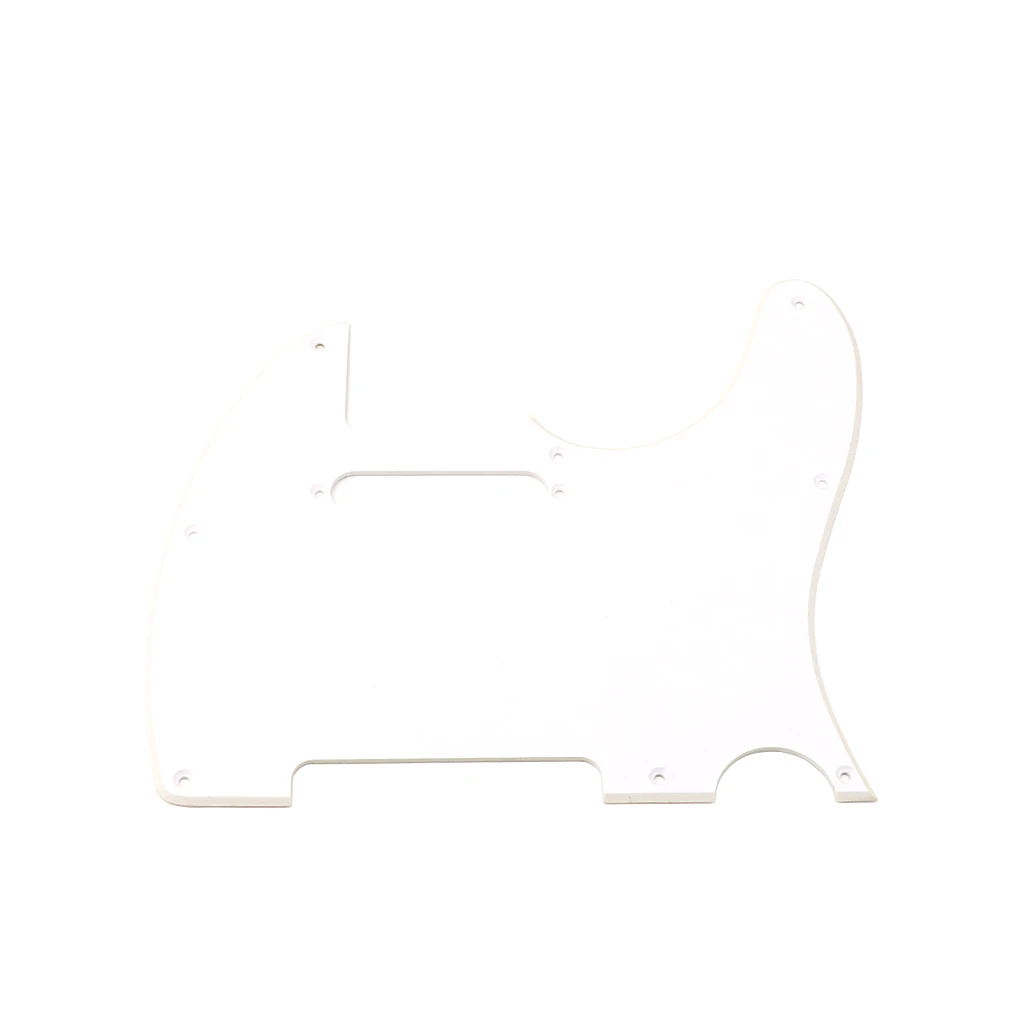 8 Holes Tele Guitar Pickguard for Telecaster Style Guitar replacement 1Ply White