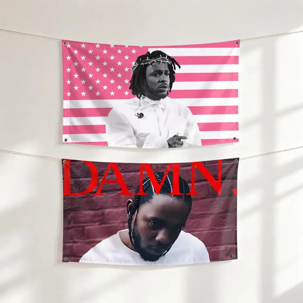 Rapper K-Kendrick Lamar Flags Outdoor Garden Flag Banner Decorative Yard for Home Patio Lawn Seasonal Holiday Party