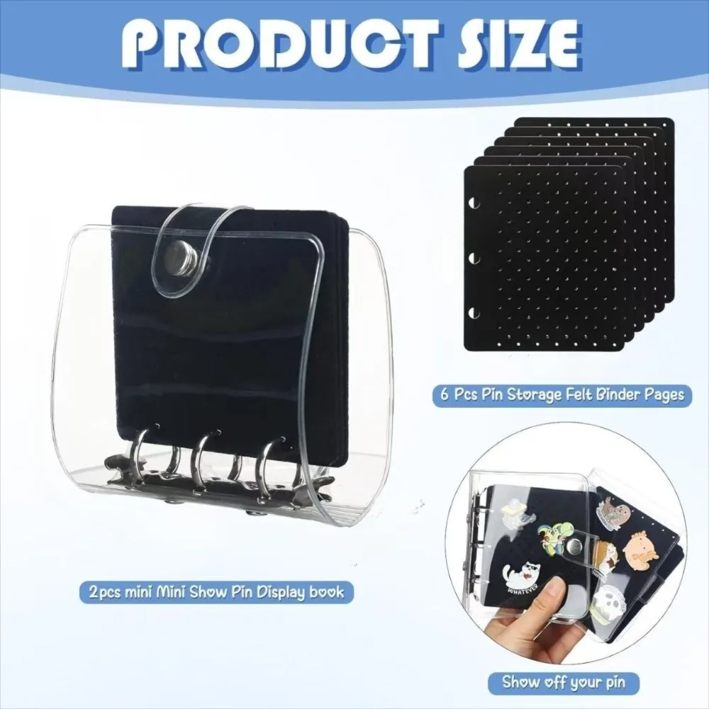 6 Pages Felt Brooch Storage Book Dust-proof Creative Brooch Display Board Portable Large Capacity Pin Storage Binder