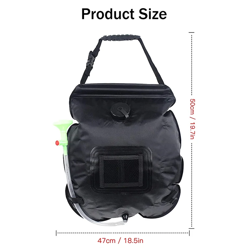 Outdoor 20L Water Bag Solar Heating Portable Shower Camping Hiking Climbing Bath Equipment Camping