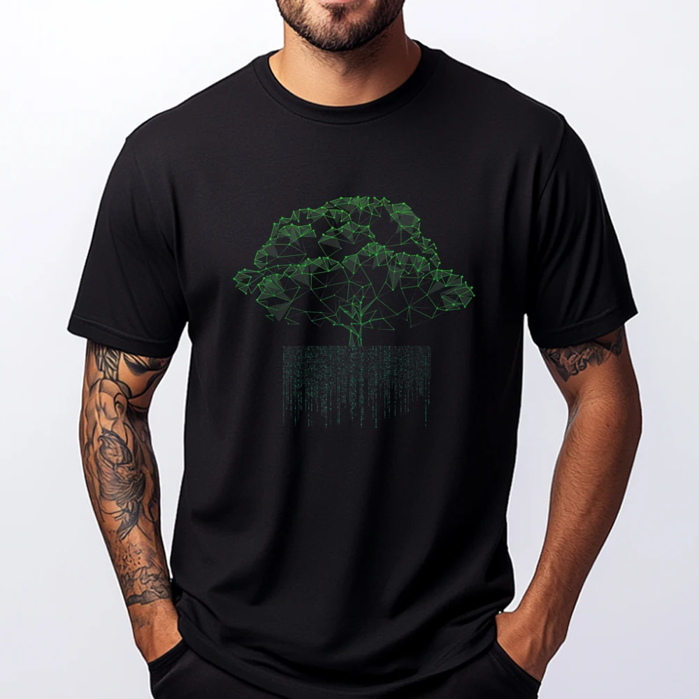 

Funny Computer Nerd Encryption Tree Code Programmer White Graphic Tee Spring Original Mens T-Shirts Big Size Crazy