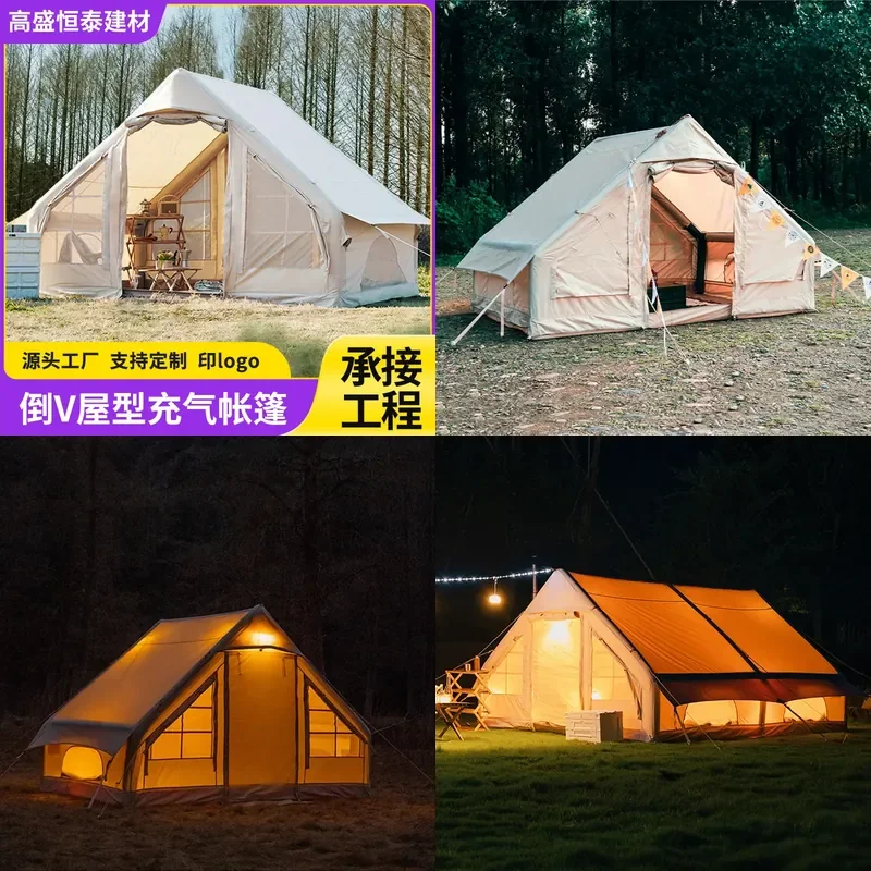 For Outdoor Camping Automatic Inflatable Tent Large Space Cotton Ridge House Convenient Travel Vacation Shelter