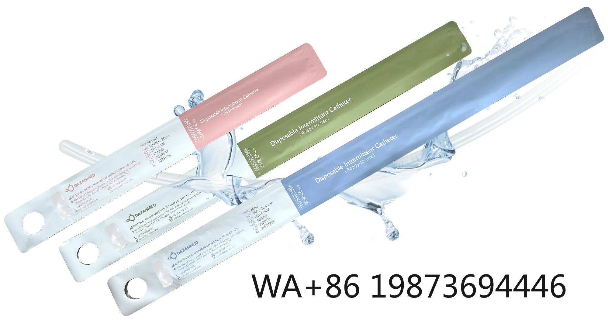 

Hydrophilic ready-to-use intermittent catheter, ergonomic gripper design for infection control in clinical use