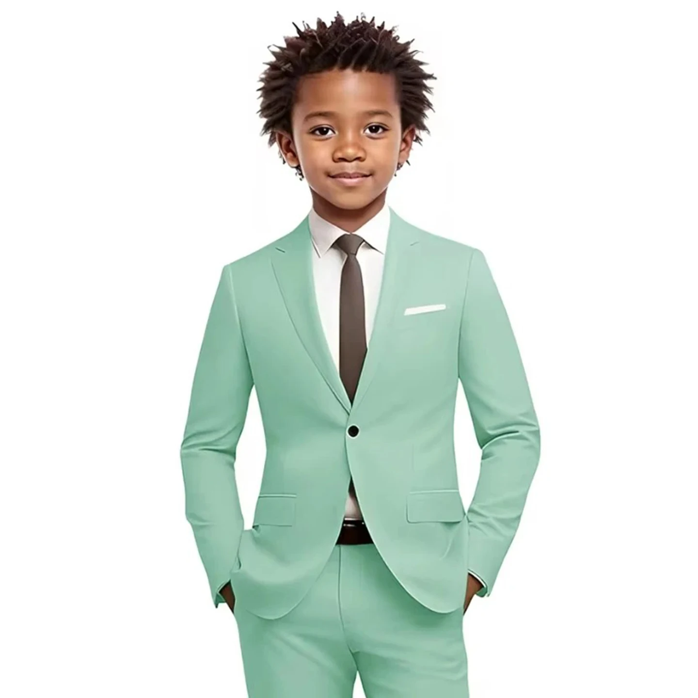 

Boys' Formal Suit Set with Multiple Color Options Notch Lapel Long Sleeves Wedding Page Boy Suit Set for Special Occasions