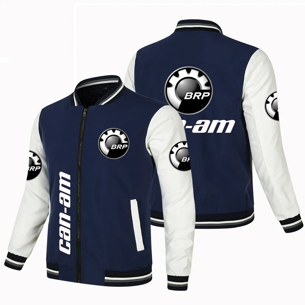 2023 New Spring Autumn Men's Casual Sports Loose Brp Can-am Logo Zipper Baseball Jacket Man Thin Biker Coat