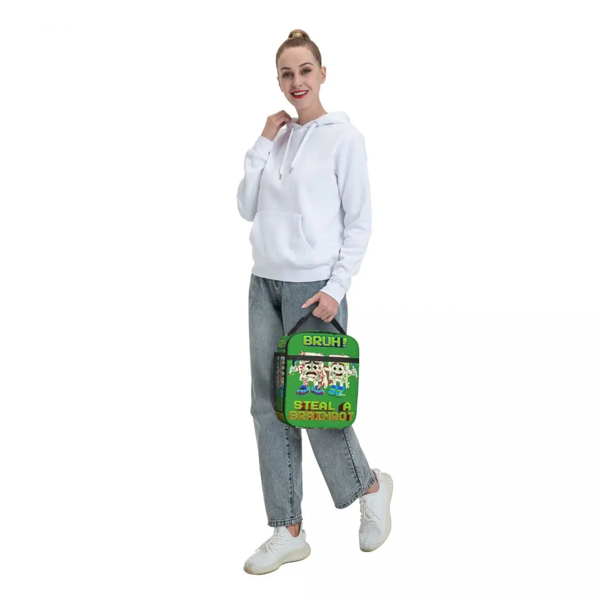 Bruh Yess Noo My Examen Brainrot سرقة A Brainrot معزول حقيبة الغداء كبيرة قابلة لإعادة الاستخدام حقيبة حرارية حمل صندوق الغداء حقيبة تخزين المواد الغذائية #6