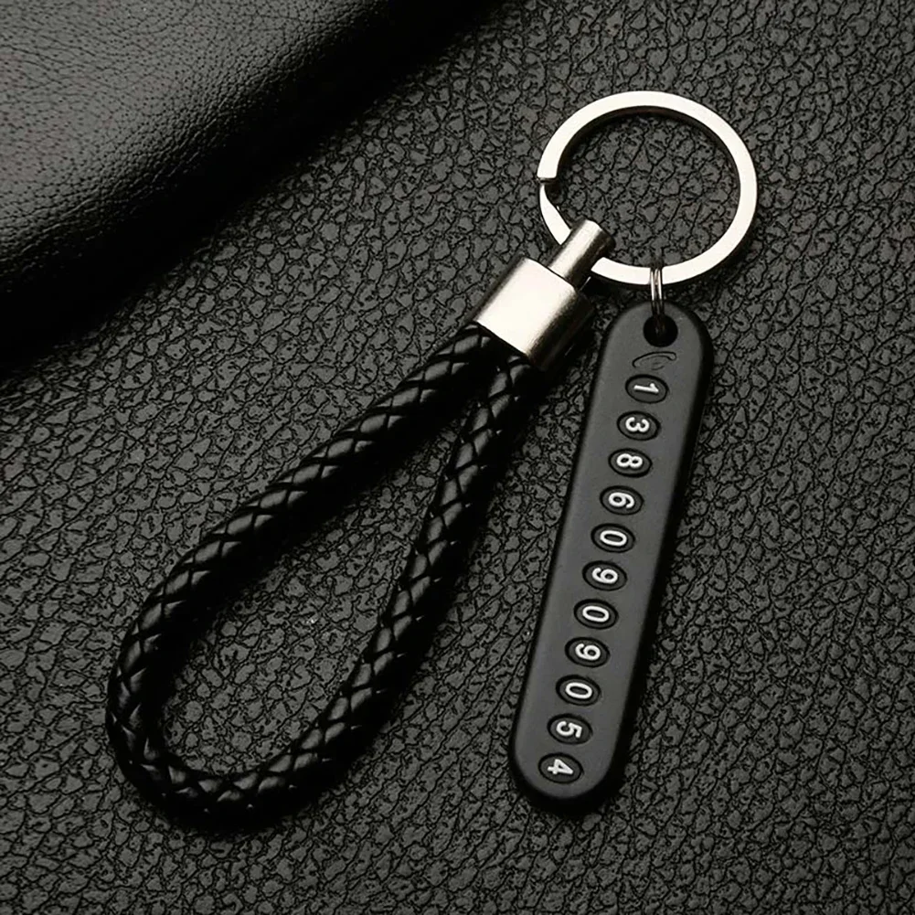 Anti-lost Phone Number Plate Car Keychain Pendant Auto Vehicle Phone Number Card