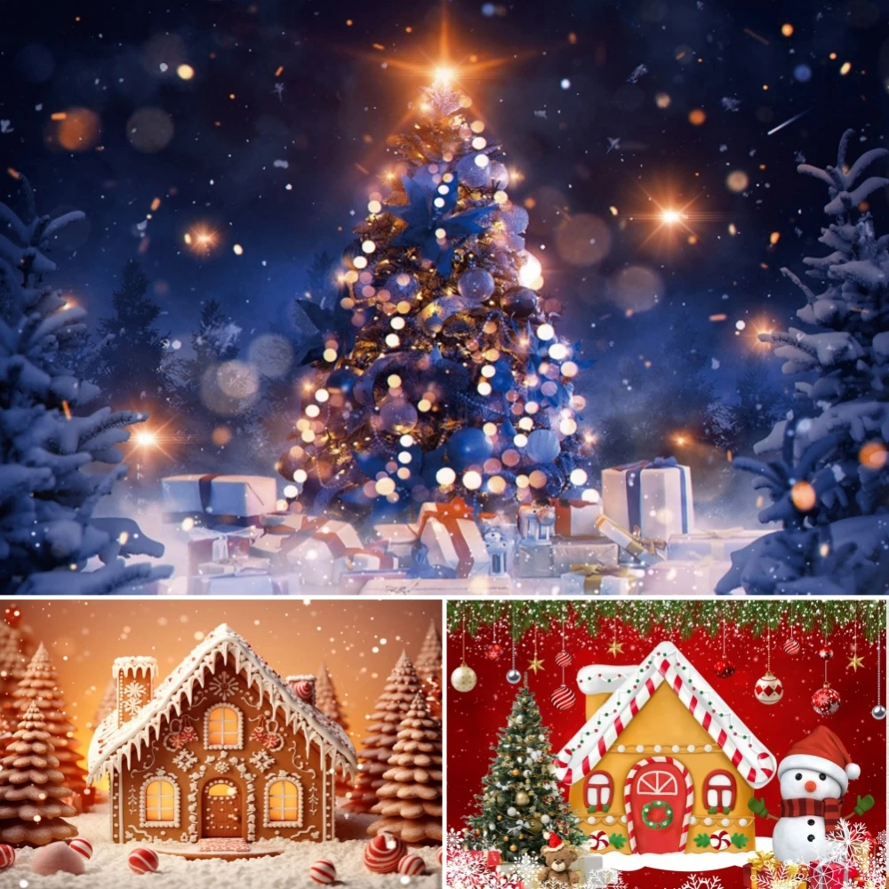 

Winter Merry Christmas Backdrop Snowflake Shining Bokeh Glitter Star New Year Red Xmas Ball Kids Portrait Photography Background
