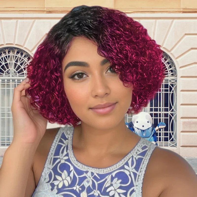 13x4 الدانتيل شعر مستعار أمامي 150% كثافة الشعر البشري موجة المياه قطعها للنساء قصيرة مجعد عابث #2